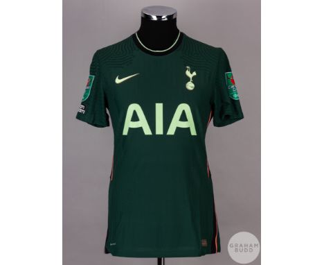 Serge Aurier green No.24 Tottenham Hotspur v. Stoke match issued League Cup quarter-final short-sleeved shirt, 2020, Nike, M 