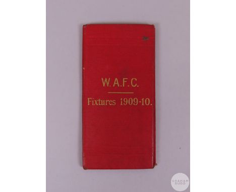 Woolwich Arsenal 1909-10 fixture card for first team and reserves, scored fill in in ink and pencil, wear to covers