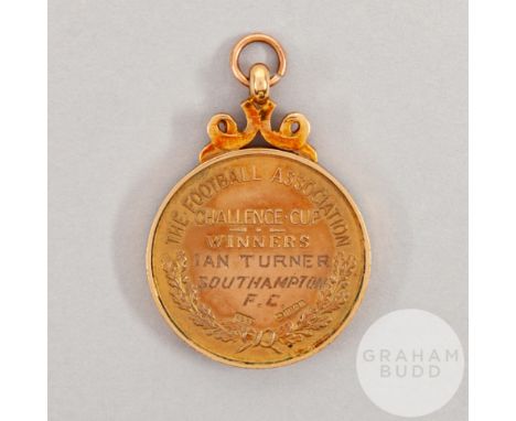 Ian Turner 9ct gold 1976 Southampton F.A.Cup Winners medal, the reverse inscribed THE FOOTBALL ASSOCIATION CHALLENGE CUP WINN