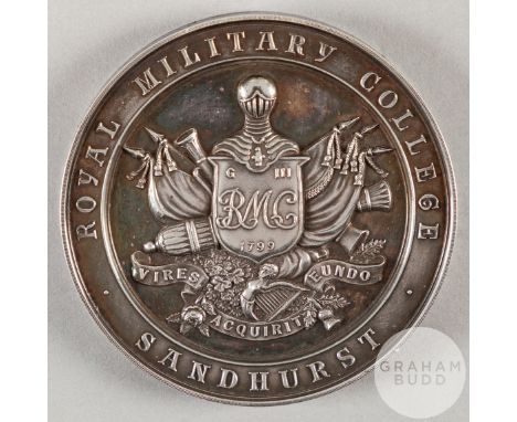 Guy Butler a silver Royal Military College medal the reverse inscribed Victor Ludorum, 1918, won by Guy M. Butler&nbsp;The fo
