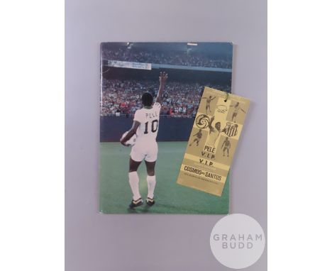 Pele Farewell match programme, 1st October 1977, played at Giants Stadium, with VIP press pass, (2)