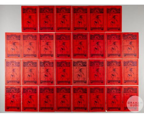 Complete run of Arsenal home match programmes, 1936-37, lacking Grimsby Town, 24th October 1936, including London Combination