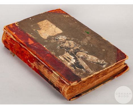 An interesting large bound ledger detailing the Ashes Test series of 1924-25, a lovingly put together press reports cut outs 