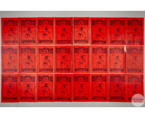Complete run of Arsenal home match programmes, 1931-32, lacking Portsmouth 9th September 1931, Birmingham 16th January 1932, 