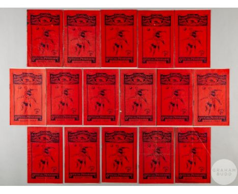 Sixteen Arsenal home match programmes, 1936-37, including The Inauguration of The East Stand Programme, England v Hungary 2nd