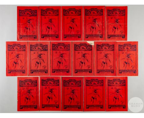 Complete run of Arsenal home match programmes, 1936-37, lacking Grimsby Town 24th October 1936, Manchester United 6th Februar