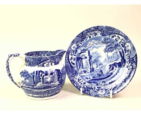 COLLECTION OF SPODE BLUE AND WHITE CERAMICS, including plates, cups and saucers