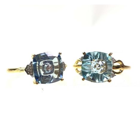 THREE GEM SET RINGS, BY GLENN LEHRER two in nine carat gold, one in ten, each size R 1/2Qty: 7.6g gross