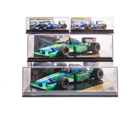 20 Onyx 1:24 and 1:43 F1 etc racing cars. 6x 1:24 examples all Beneton Ford – 3x B193B J. Verstappen, M. Schumacher and J. Le