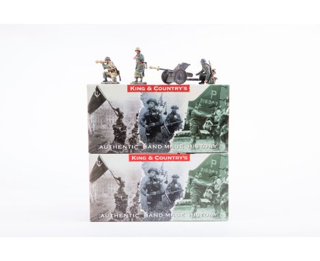 2 King & Country German WW2 German Forces 1944 sets. Anti- Tank Set (WSS66) comprising 4 pieces – field cannon with gunner an