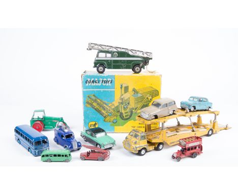 A quantity of 1950s/60s Dinky/Corgi Toys for restoration. Dinky;  Pullmore Car Transporter with loading ramp, Coles Mobile Ca