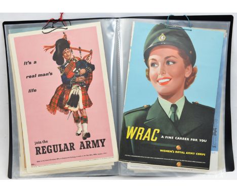 20 different post WWII A3 recruiting posters, mostly 1950’s period, RN, RNR, RN Apprentices, Regular Army (various), RAC, Sco