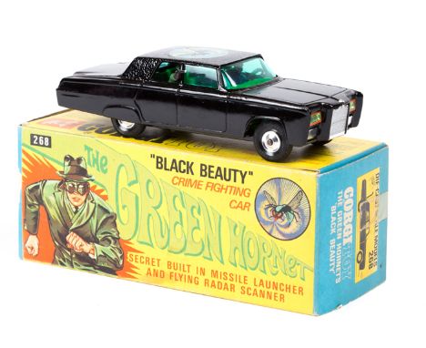 Corgi Toys The Green Hornet’s Black Beauty (268). In gloss black with Green Hornet logo to roof. Boxed, with display insert, 