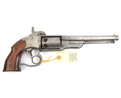 A 6 shot .36” Savage self cocking Navy percussion revolver,  barrel 7”, number 2963, with double trigger mechanism, the lower