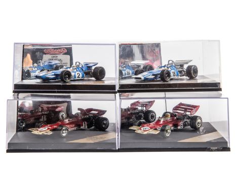 20 Quartzo 1:43 F1 racing cars. 2x Cooper Climax T51 J. Brabham and B. McLaren. 5x Lotus 49 – 2x J. Clark , 2x G. Hill and J.