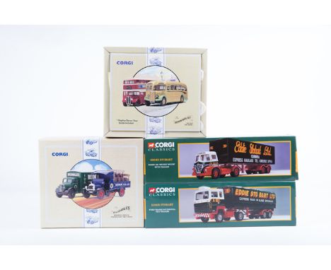 13 Corgi Classic vehicles/sets. 6x 2 vehicle sets – 2x AEC Regal and AEC bus – Provincial and Devon. Bedford OB coach and a A