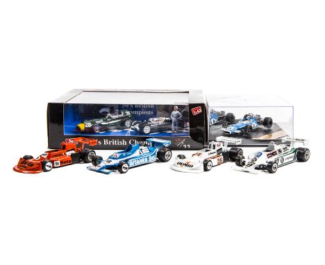 A small quantity of competition cars in various scales, 1:43, 1:24, etc. By Quartzo, Brumm, Polistil, Solido, etc. Including;