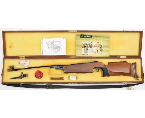 A .177” Original Mod 66 break action target air rifle,   number 7422129, with aperture front and rear sights and walnut targe