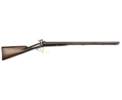 A fine quality double barrelled 12 bore percussion sporting gun by R Ancell of Perth, 46” overall, well rebrowned twist barre