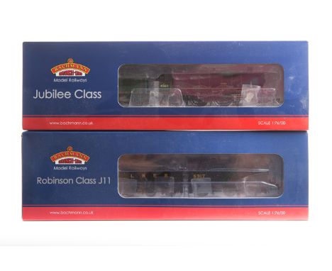 A quantity of Bachmann OO railway. 3 tender locomotives. An LNER Robinson class J11 0-6-0 5317. A BR Jubilee class 4-6-0 Hong