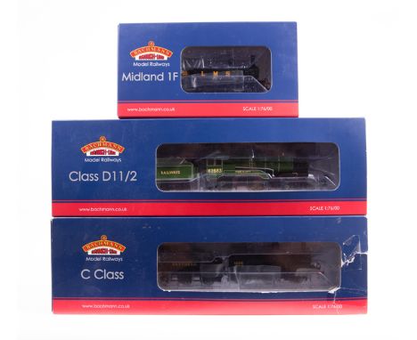 6 Bachmann OO locomotives. 5 tender locomotives – A BR class D11/2 4-4-0 Hobbie Elliott 62683. A Southern class C 0-6-0 1256.