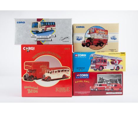 13 Corgi Classic vehicles/sets. 4x 2/3 vehicle sets – 2 Mini vans - Royal Mail. Zephyr Racing – 3 cars white, yellow and gree