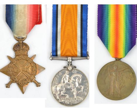 County of London Yeomanry WWI medals: 1914-15 star (Capt J B W Robinson, 3/C of LY), 1st theatre of war Egypt, VF; BWM (26065
