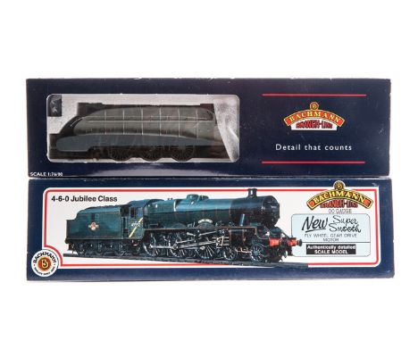 2 Bachmann OO tender locomotives. An LNER class 04 4-6-2 Silver Fox 2512 in silver lined grey livery (31-952A). Plus an LMS J