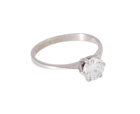 SCHILLING Ring mit Brillant Solitaire ca. 1 ct, ca. LGW-GW (J-K)/VVS2, WBW: ca. 8.000 €, WG 18K, 2,5 gr, RW: 55, 1960er Jahre