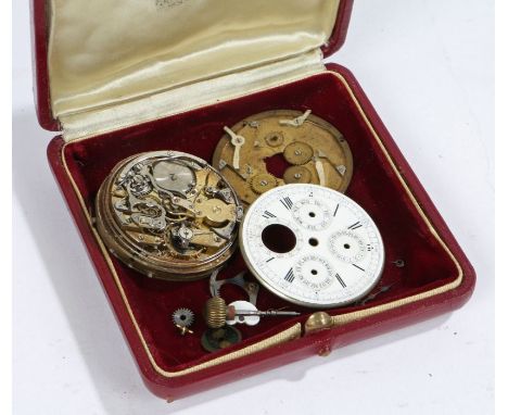 Calendar pocket watch dial and movement