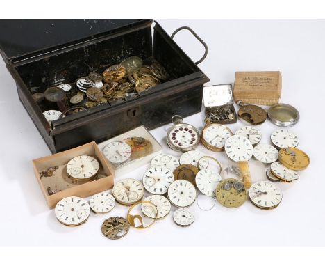 Collection of pocket watch movements, cases and dials (qty)