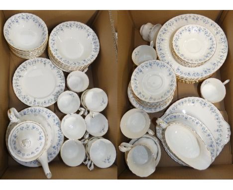 A Royal Albert Memory Lane dinner and tea service for 12 place settings, including dinner, dessert and side plates, tea cups 