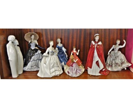 Royal Doulton figurines "Pretty Ladies", Amy, Especially For You, Images, together with Hilary Hn2335, Shirley Hn2702 and a R