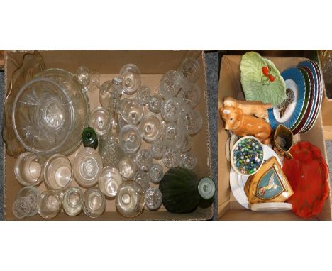 A Carlton ware salad dish, Sylva vase, Kingston pottery golden retriever, boxed harmonica, Meikai camera together with a box 