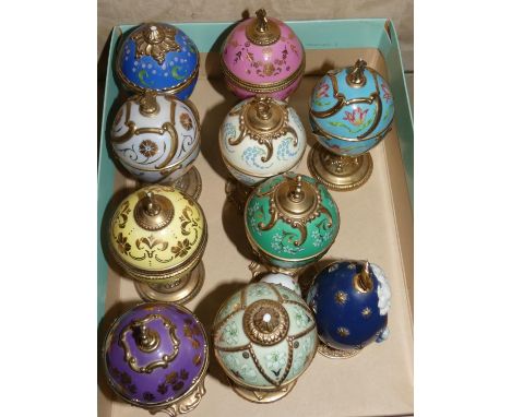 A collection of ten House Of Faberge ceramic musical eggs. 