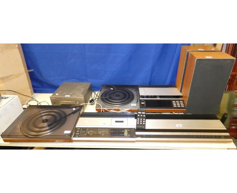 A Beocentre 7002, Beogram 1102 deck, Beomaster 1900, Beocord 1900, Teac CD player and 2 pairs of Beovoz speakers (535 &amp; 5