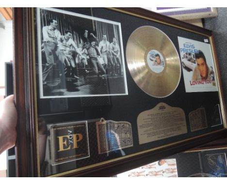 An Elvis Presley Collectors Montage 'Graceland Album Collection - Loving You, 24ct gold plated disc and double cover '