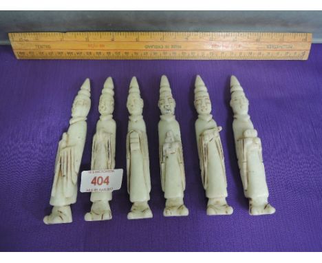 A set of six Hetian jade/hardstone fgures modelled as musicians 