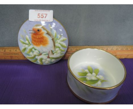 A hand painted ceramic trinket box, Dora, trial piece by Stephen Smith, 1/11, with certificate and box