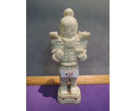 A jade/hardstone Hetian figure modelled as carved soldier