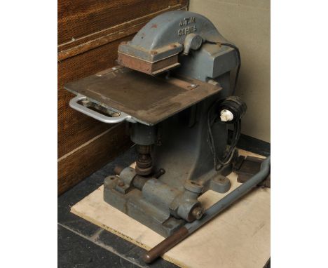 *Blocking Press. A J.T.M. Series (Marshall) blocking machine, of 'swan neck' design, electrical thermostat heating control, w
