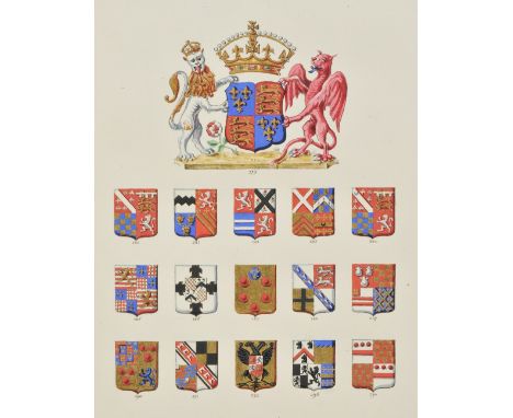 Heraldry. Armorial Register of the Order of the Garter, [London]: A.P. Harrison and Son, circa 1845, lithograph title, patron