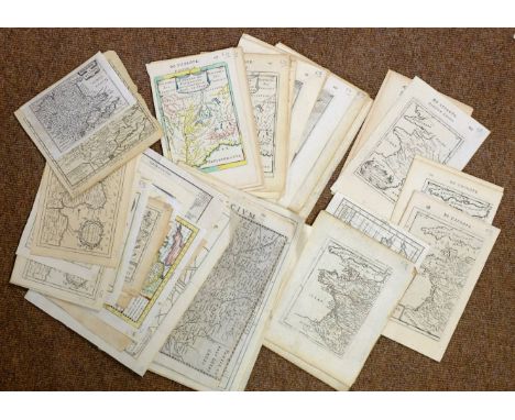 France. A mixed collection of approximately seventy maps of France, mostly 16th - 18th century, engraved regional and county 