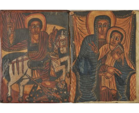Ethiopian Prayer Book. An Ethiopic prayer book, 20th century, 139 vellum leaves, manuscript text in red and black, some soili