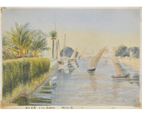 *Egypt. An album containing thirty-six watercolours and drawings by Colonel H.F. Turner, 1885/6, twenty-seven watercolours, s