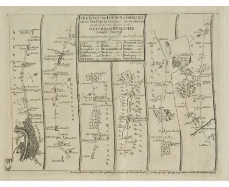 Senex (John). The Roads through England delineated or Ogilby's Survey, revised, improved and reduced to a size portable for t