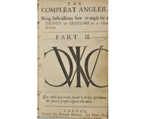 [Walton, Izaak. The Compleat Angler or the Contemplative Man's Recreation., 3rd edition, 1661],  engraved illustrations in th