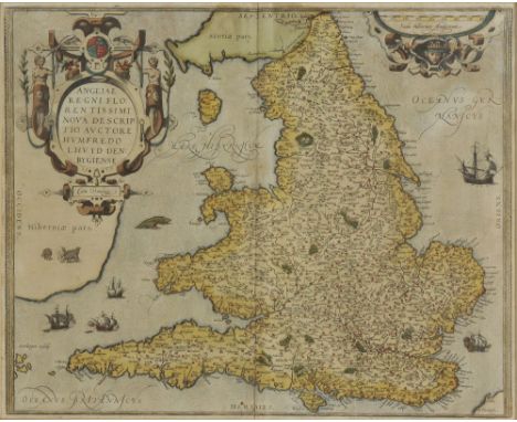 *England & Wales. Ortelius (Abraham), Angliae regni florentissimi nova desriptio, auctore Humfredo Lhuyd Denbygiense, [1573 -