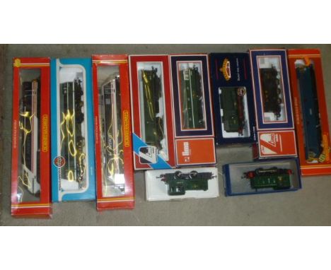 Ten diesel locomotives including Bachmann 08 shunter, Hornby Class 91, Class 86, Class 90, Airfix Class 31, most items boxed,