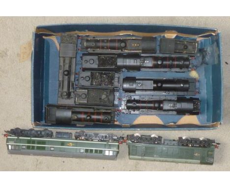 Nine British Railways locomotives including Hornby Dublo 0-6-2T 69567, Bachmann Class 2, Class 7F 2-8-0 M7 0-4-4 tank, and Ho